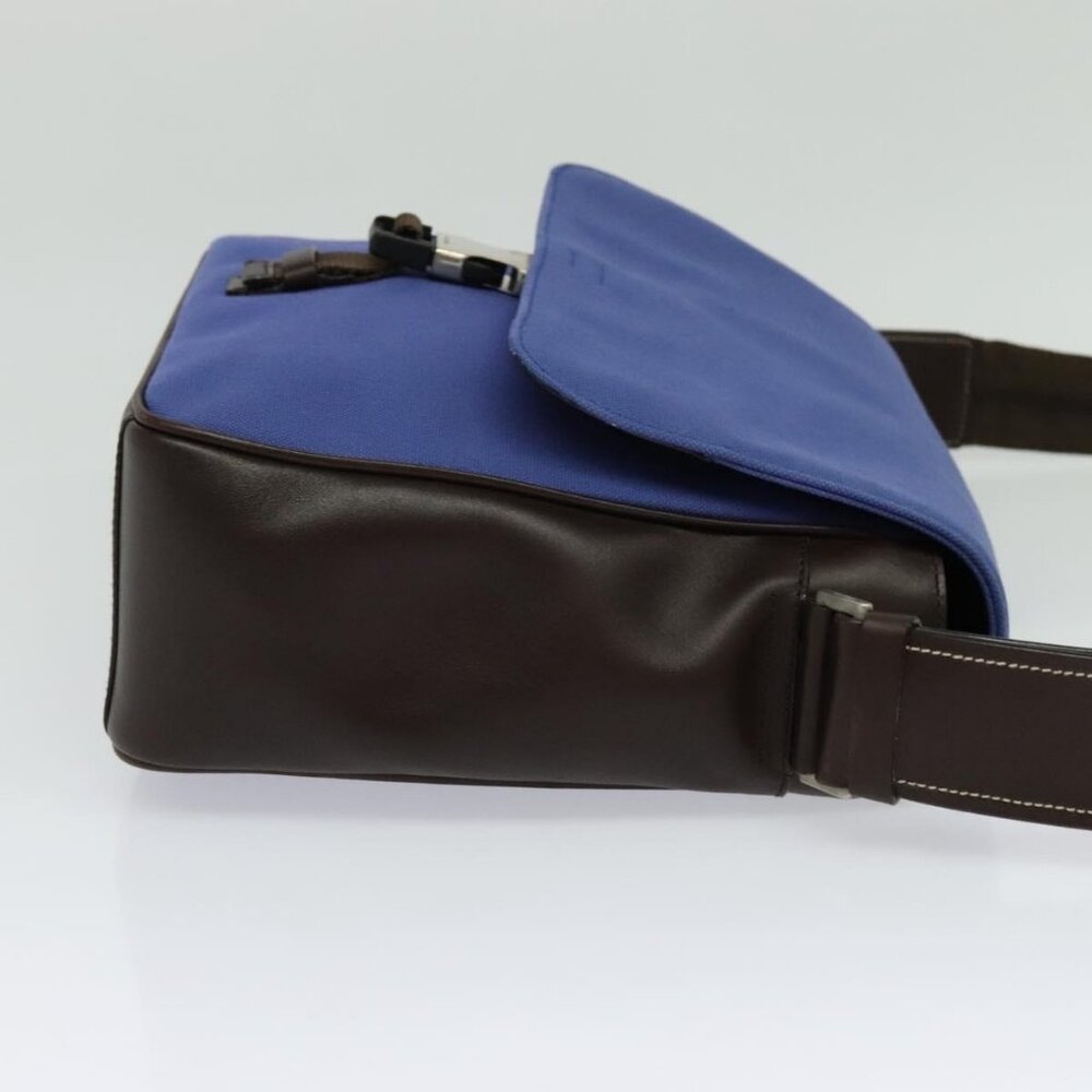 PRADA Shoulder Bag Canvas Blue Silver Auth - Picture 5 of 16